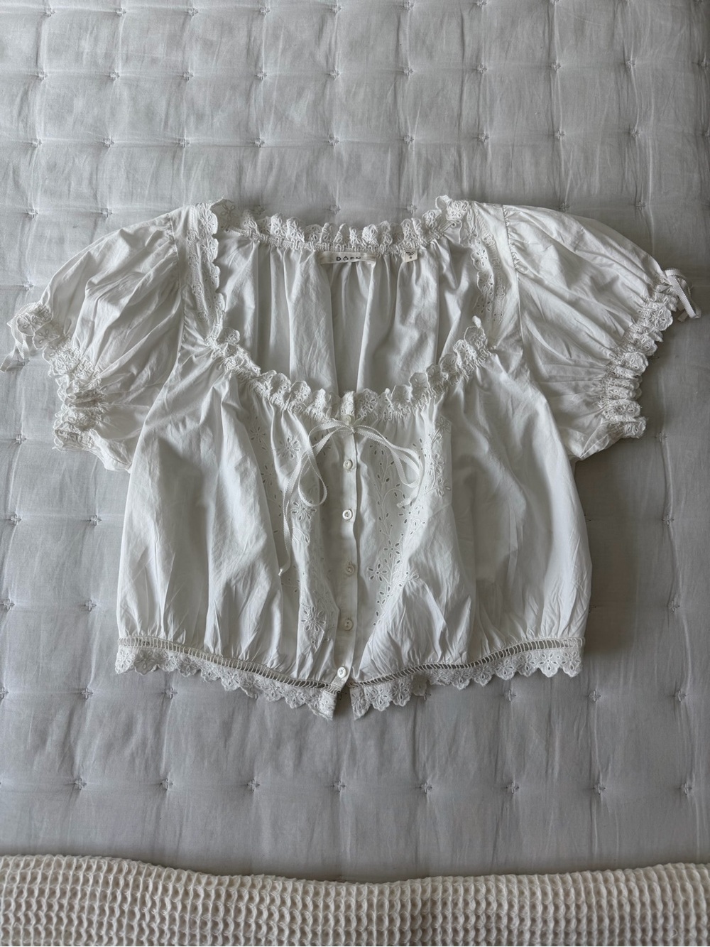Doen Small Nera Top White Eyelet Salt Cotton Poplin - Picture 9 of 14
